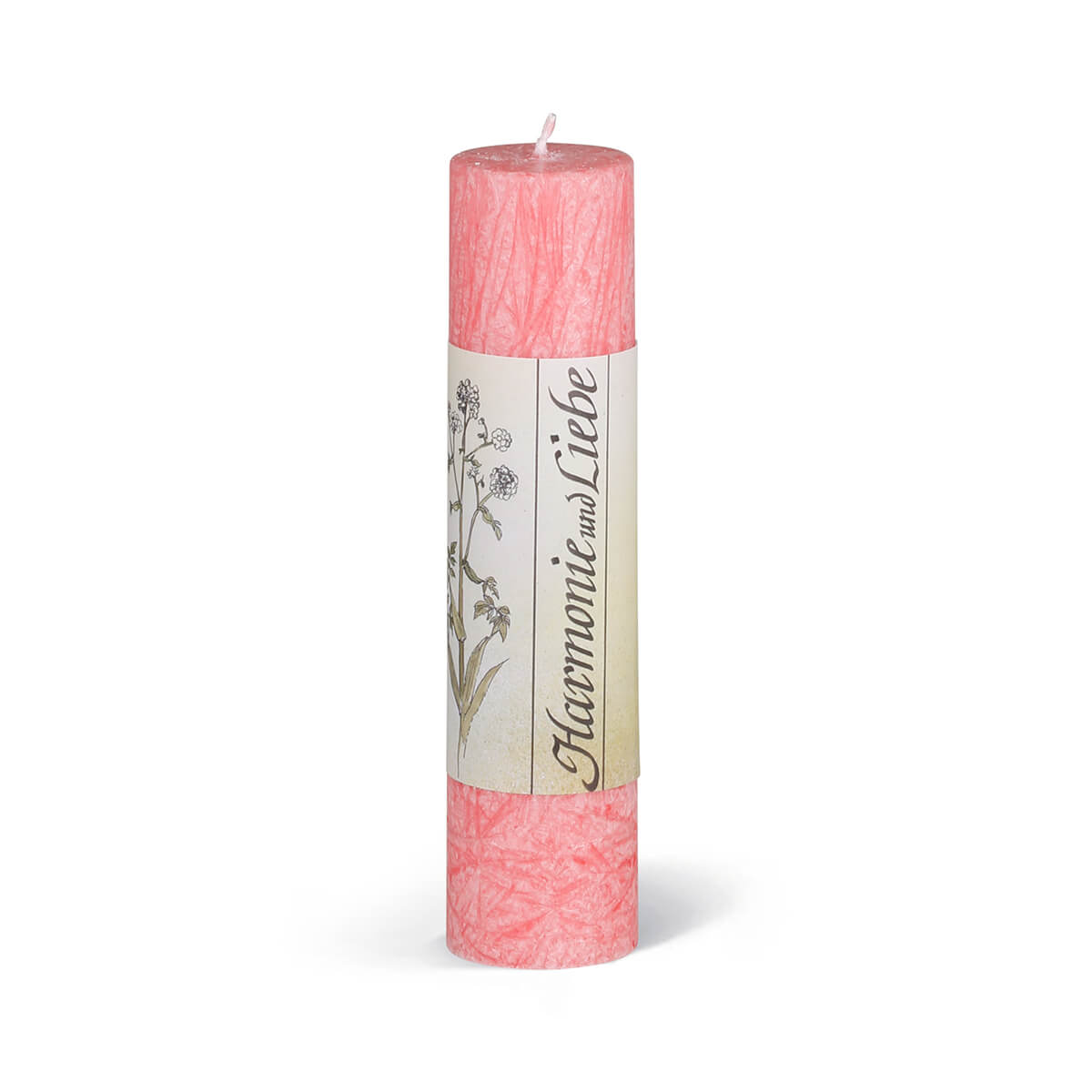 9366-00-A Heilkräuterkerze aus Olivenwachs-Stearin – Harmonie und Liebe – vegan