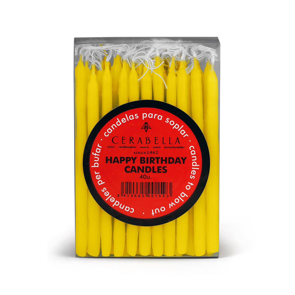 9847-00-A5e8b3ced1b313 Geburtstagskerzen gelb - Pack à 40 Stk