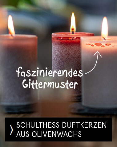 Banner Schulthess Olivenwachs Duftkerzen Banner Schulthess Olivenwachs Duftkerzen