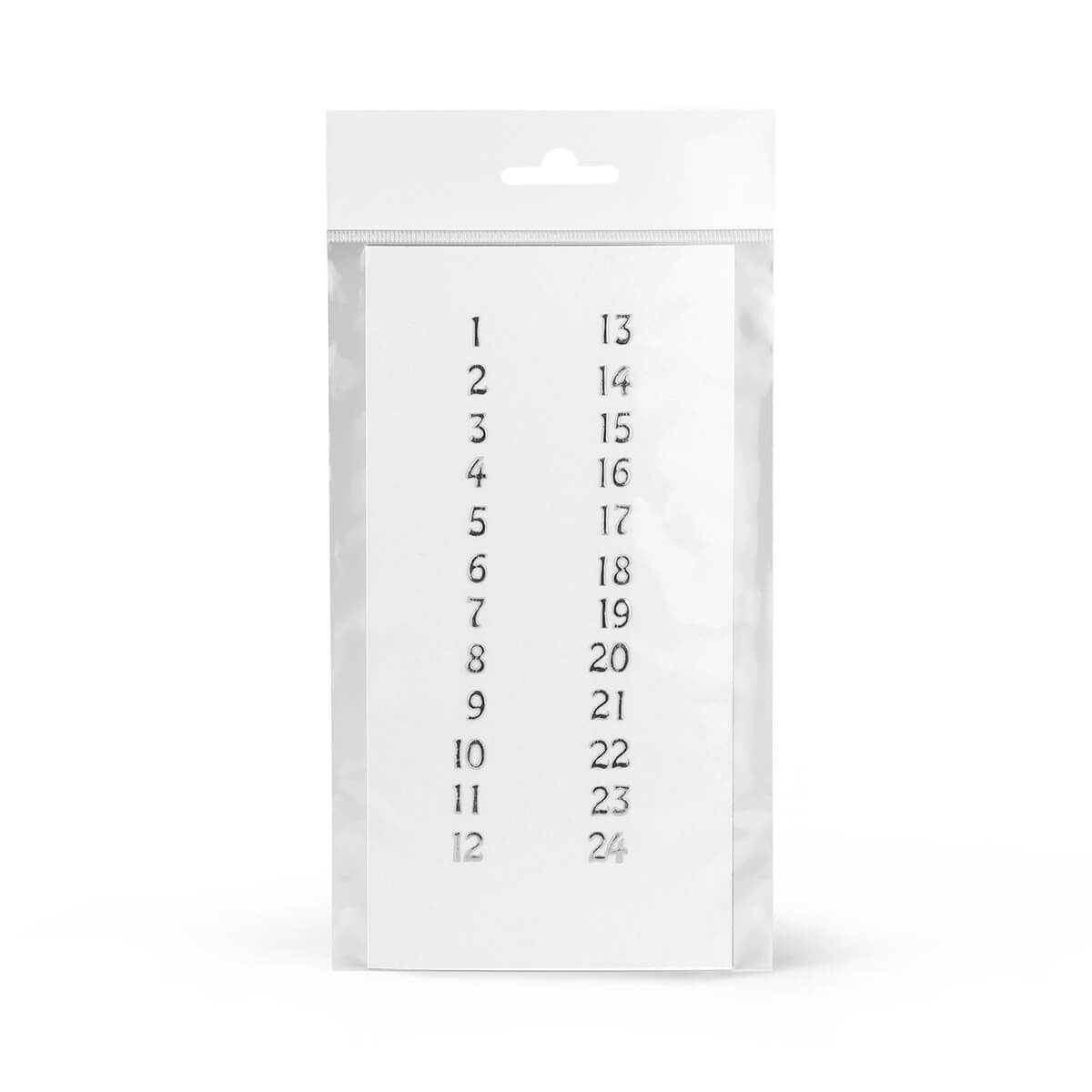 10241-00-A Adventsziffern 1-24 – silber glanz