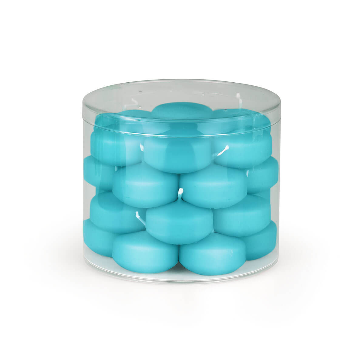Schwimmkerzen 30/50 mm – türkis – Dosen à 28 Stück Schwimmkerzen 30/50 mm – türkis – Dosen à 28 Stück