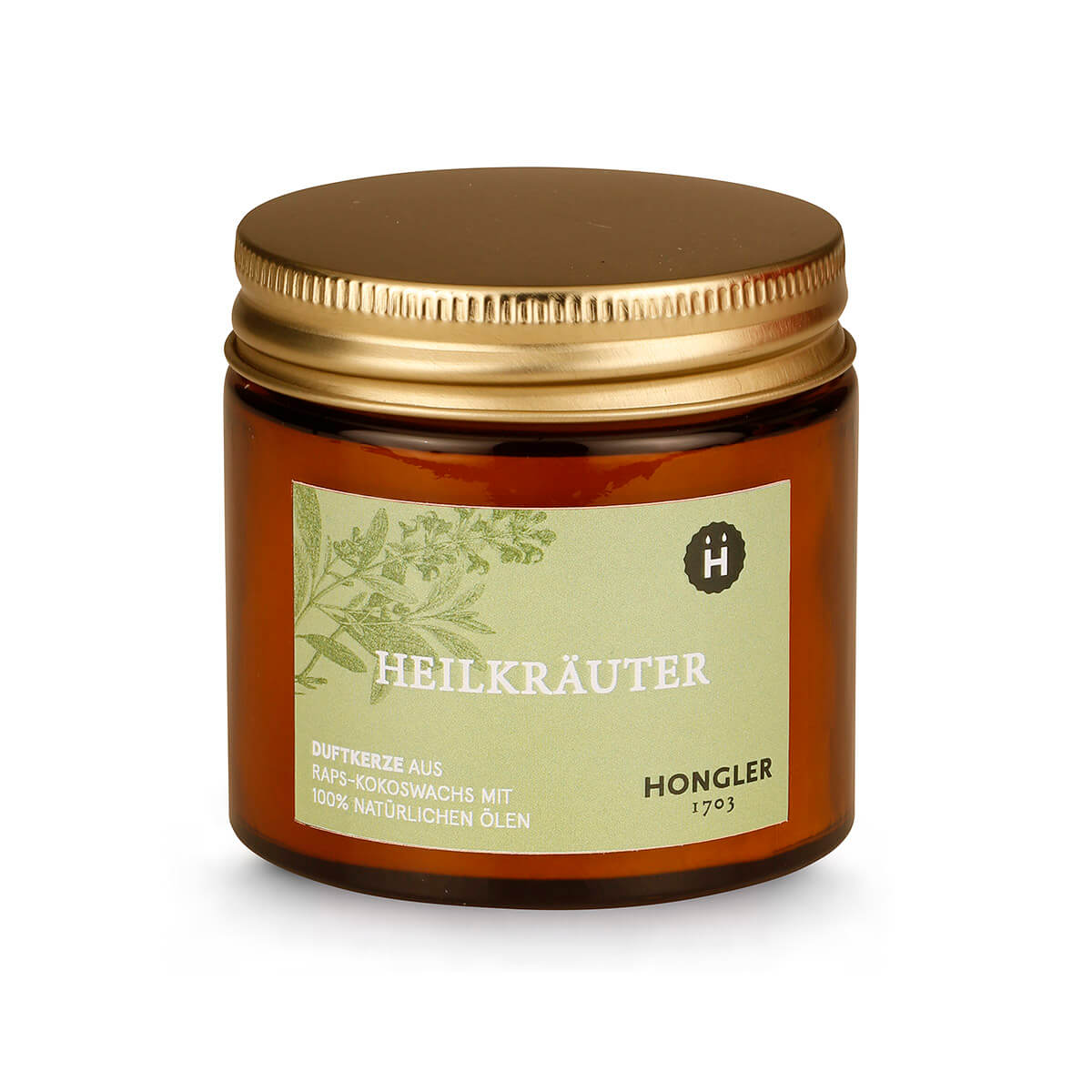 Duftkerze Hongler Heilkräuter – rein natürliche Öle – vegan – aus Raps-Kokoswachs