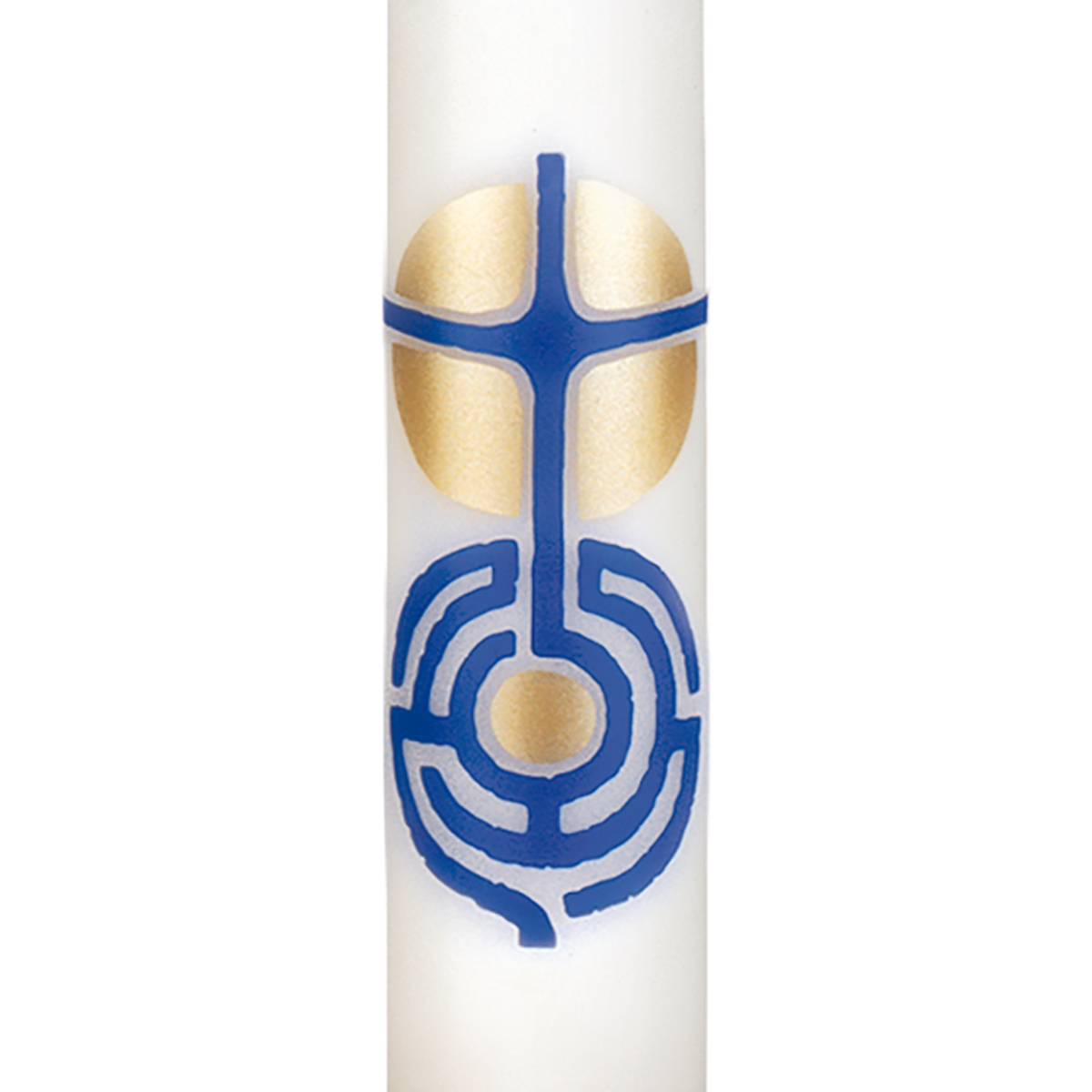 H2718 Taufkerze Lebensweg (blau) -  380/35 mm