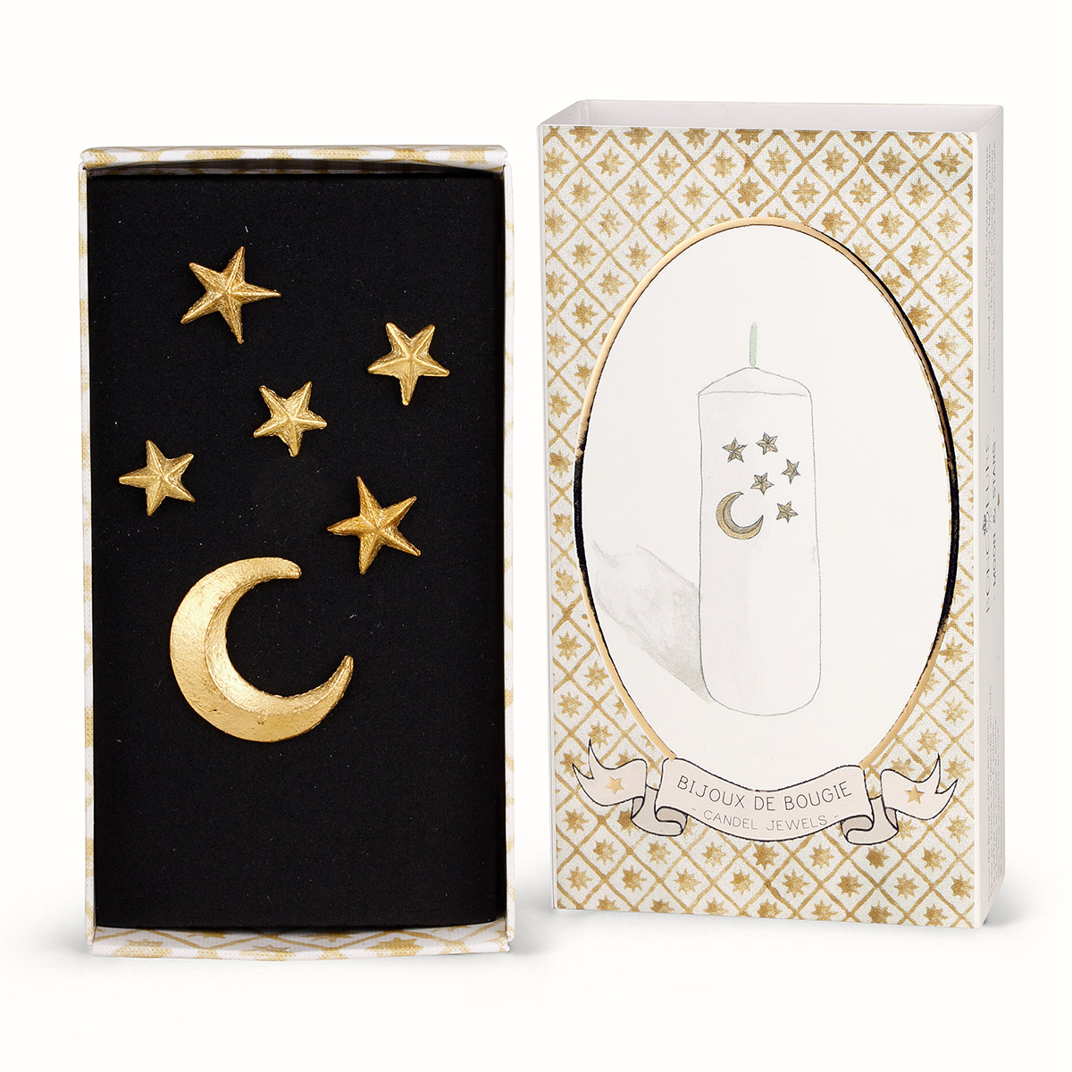 Kerzenschmuck – Bijou de bougie Moon & Stars