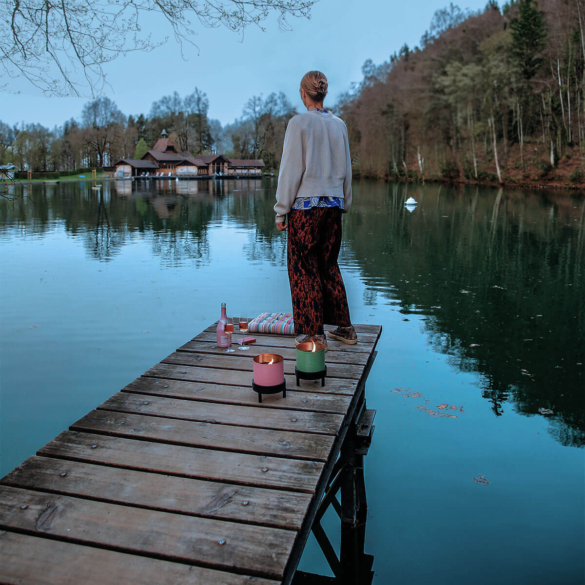 Outdoorkerze resedagrün