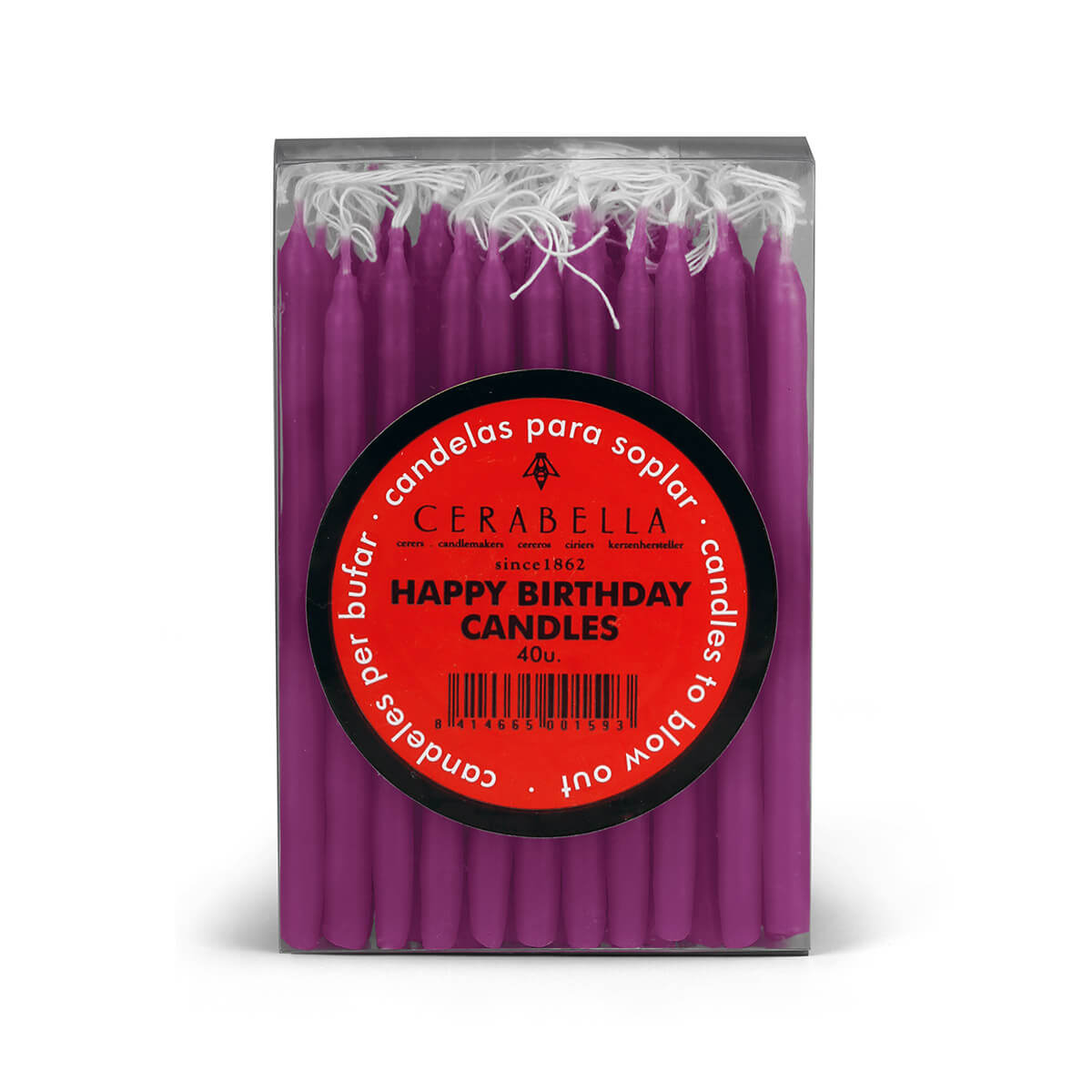 9846-00-A Geburtstagskerzen lila - Pack à 40 Stk