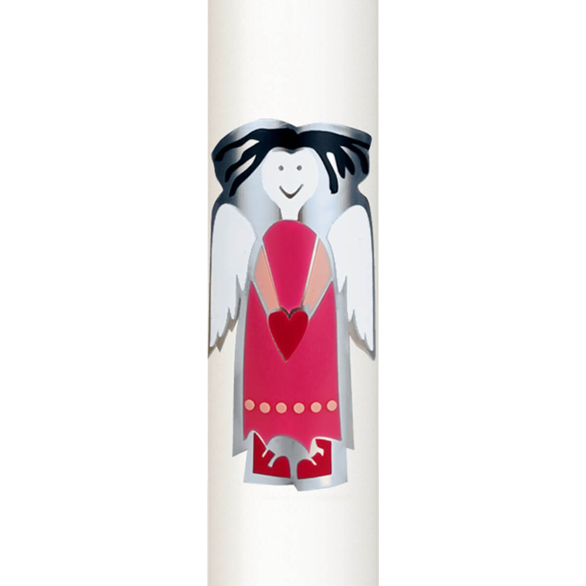 T2932r_V2 Taufkerze Schutzengel rosa