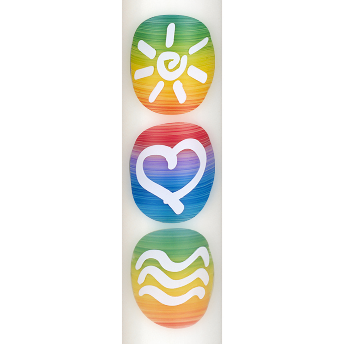 T2981 Taufkerze Sonne Herz Wasser