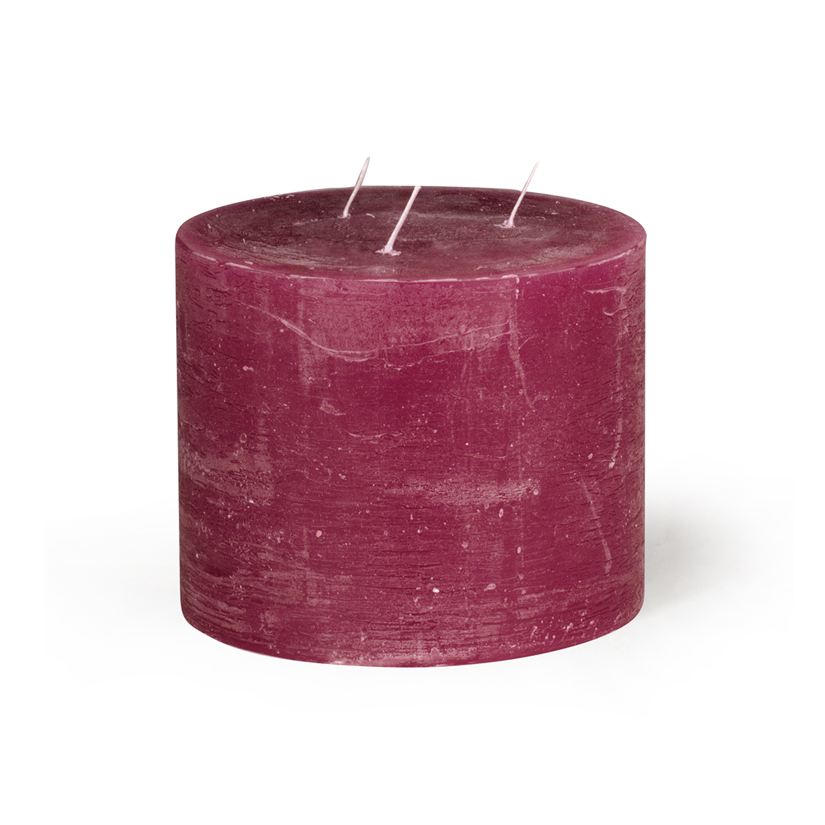 3294-33-dunkelrot Dreidochtkerzen Rauhreif 120/150 mm - in 10 Farben - durchgefärbt -  33 dunkelrot