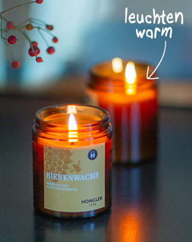 Banner Bienenwachskerze Apothekerglas