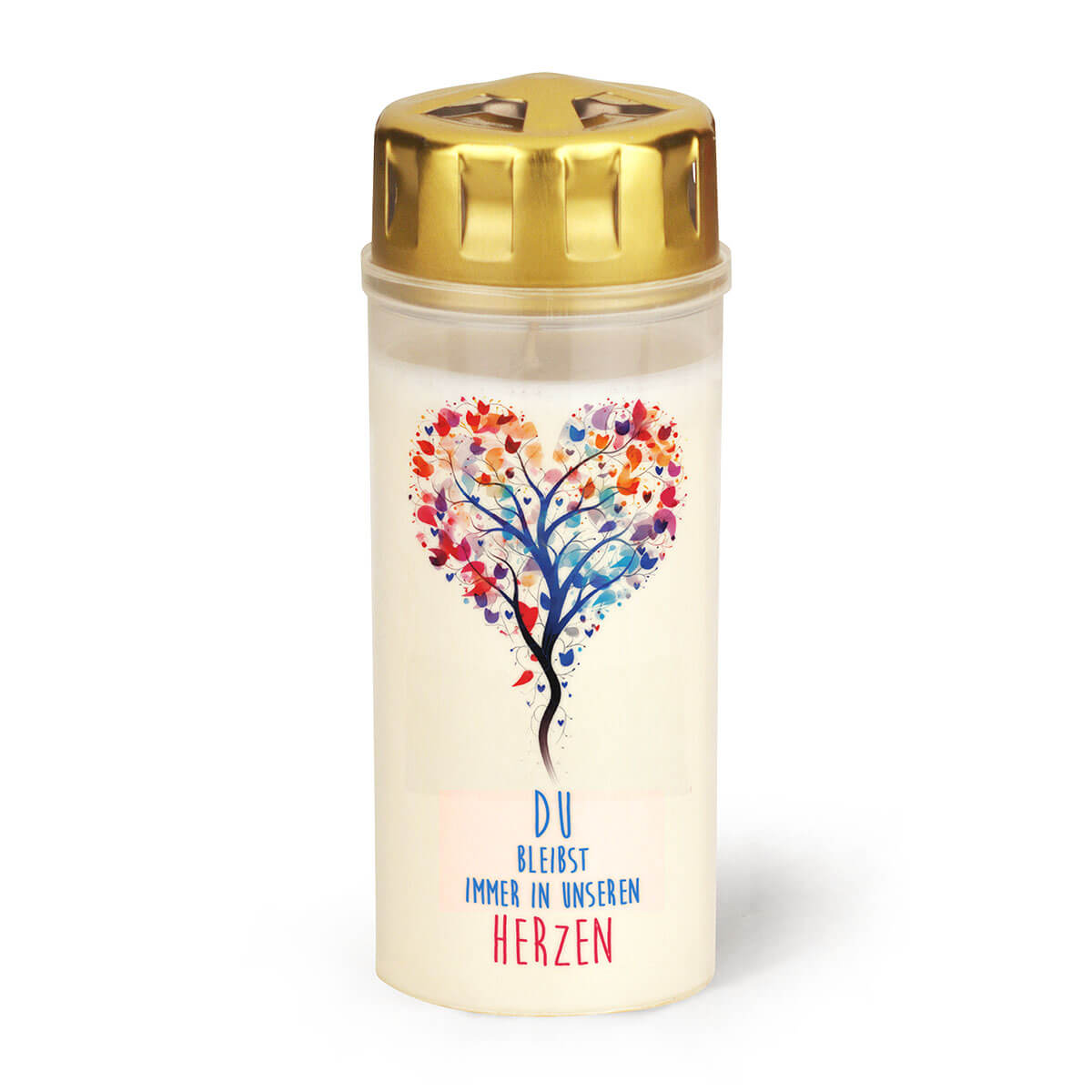 Grabkerzen mit Trauermotiv – In unseren Herzen Grabkerzen mit Trauermotiv – In unseren Herzen