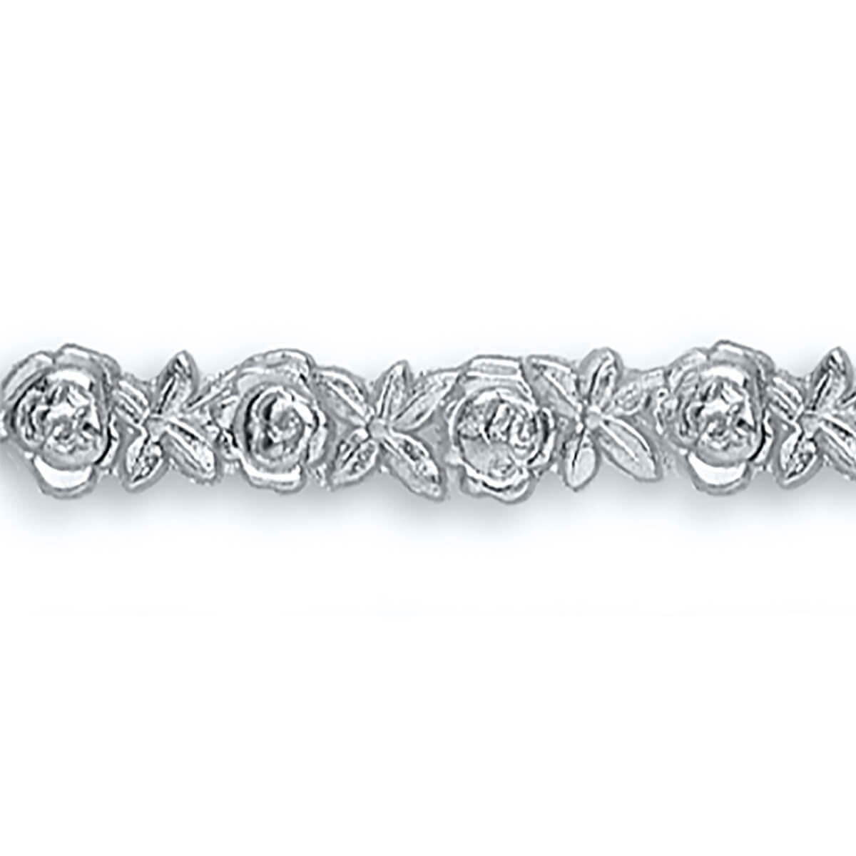 1197-00-A Silberbordüre Rosen