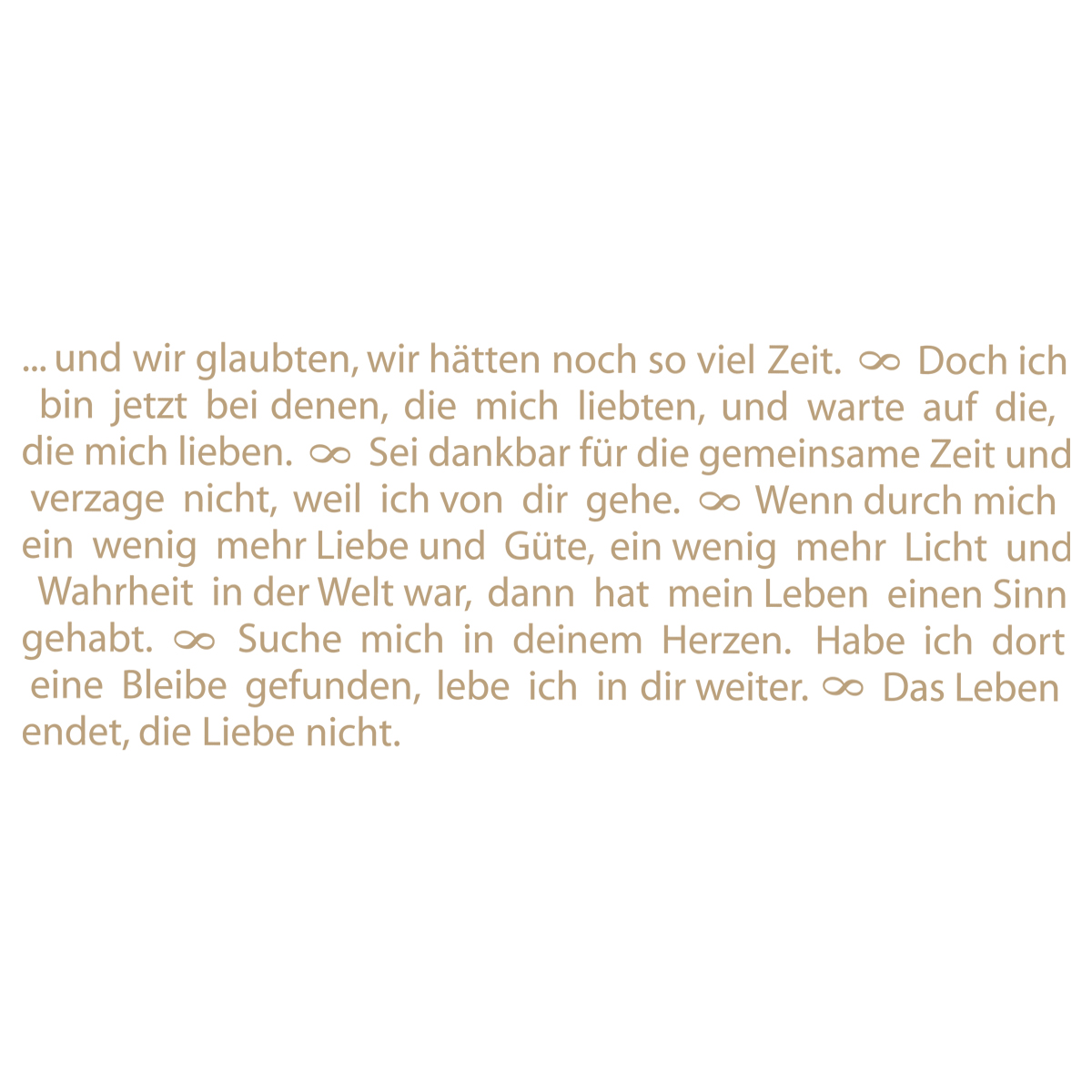 Wortlichtkerze Trauer