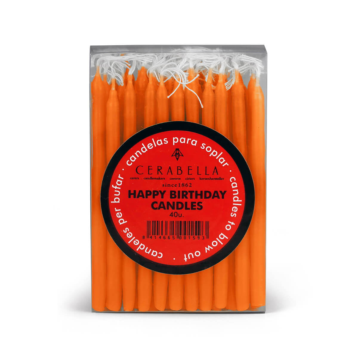 9848-00-A Geburtstagskerzen orange - Pack à 40 Stk