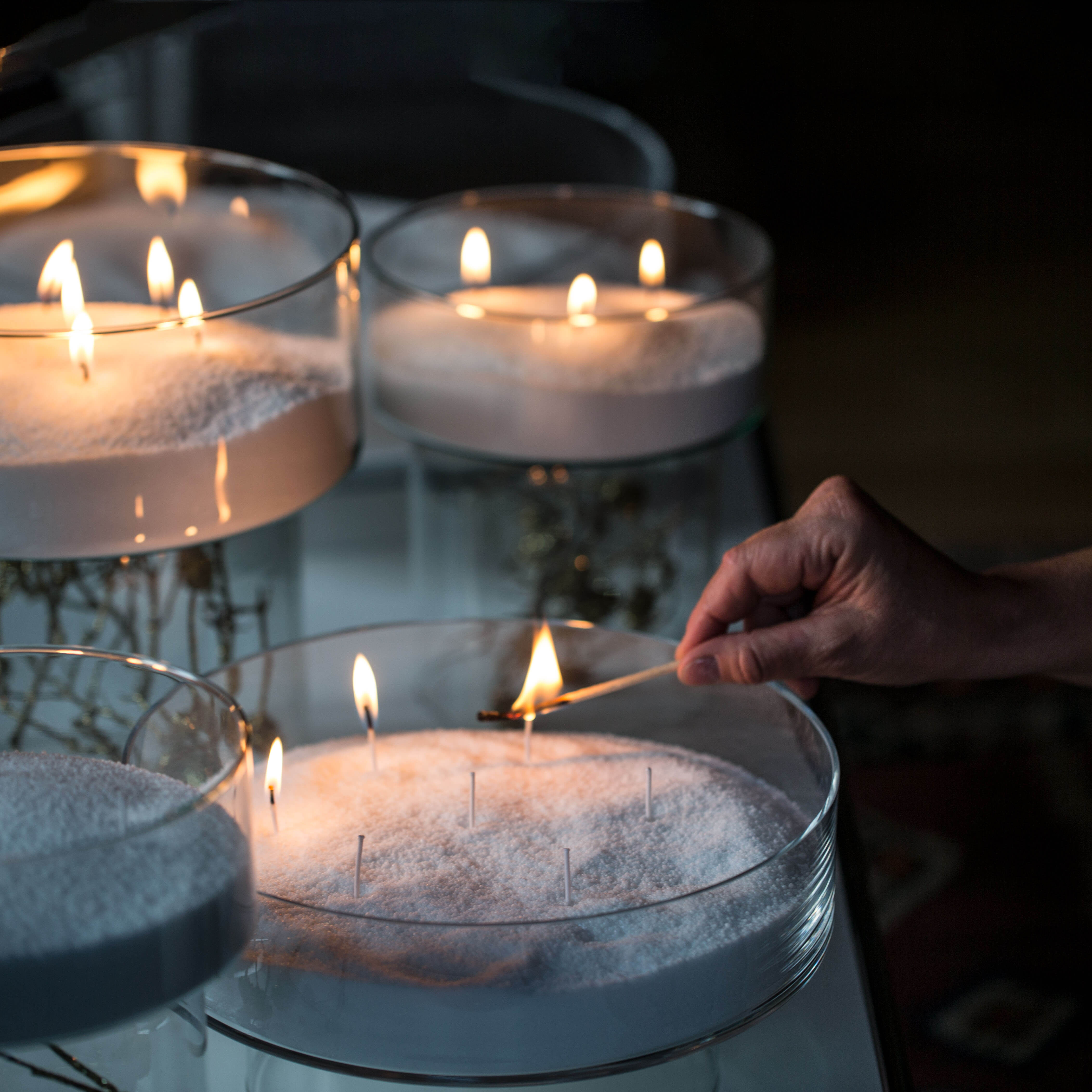 Kerzensand weiss  500 g mit Docht - Kerzen basteln ohne Wachs schmelzen