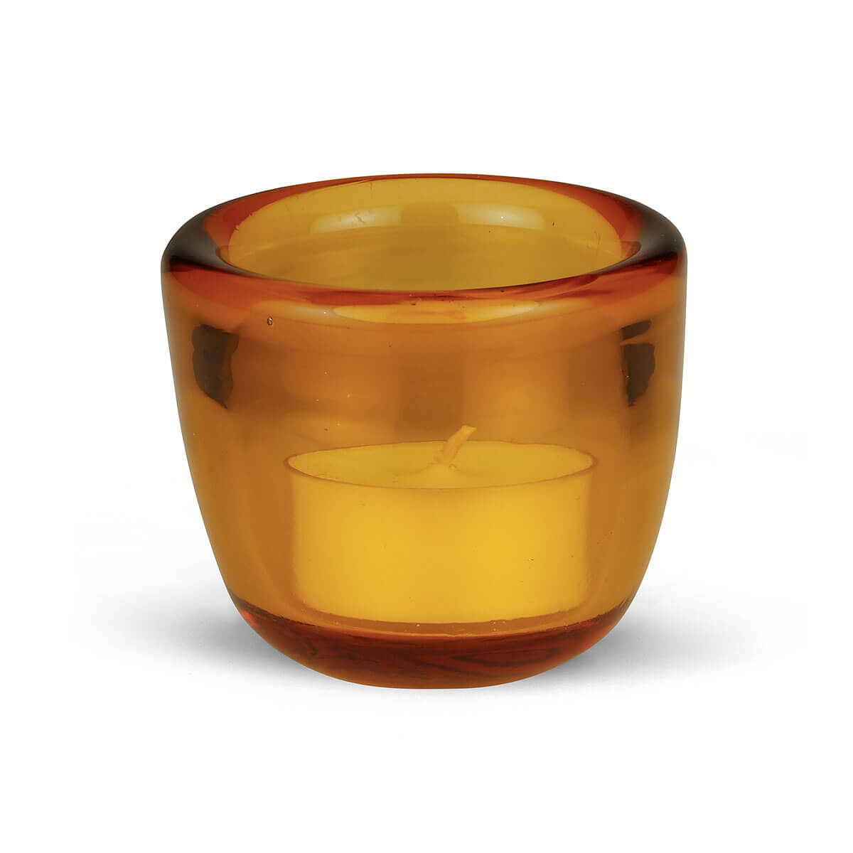 Teelichtglas gelb – durchgefärbt – 60/65 mm
