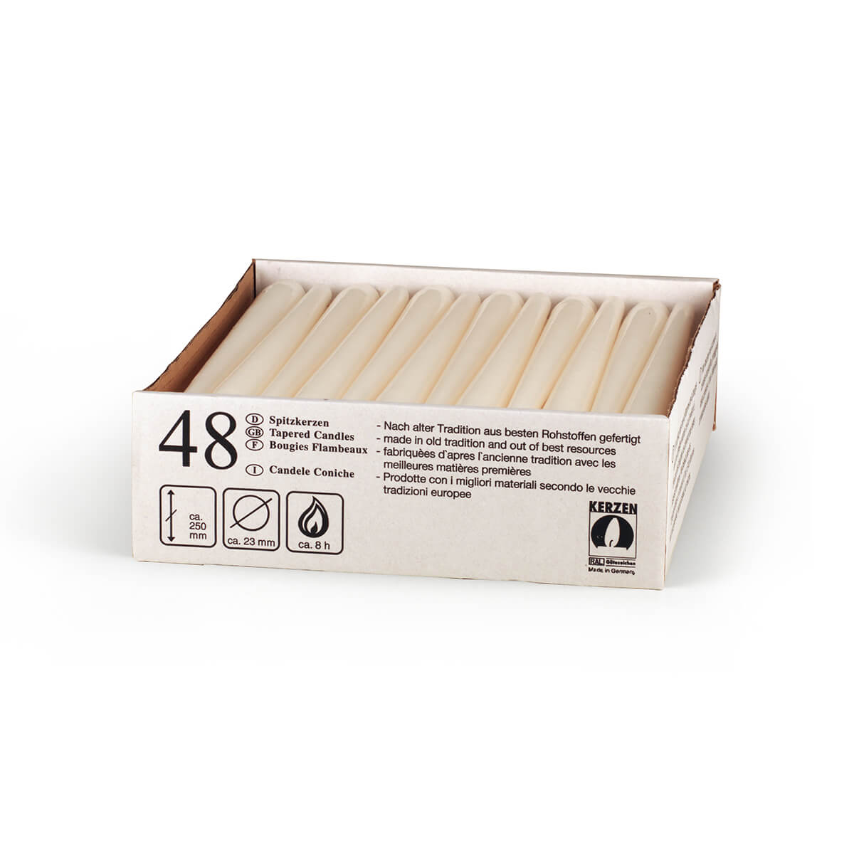 5490-00-H5b83abd67048a Spitzkerzen - 250/23 mm - in 6 Farben