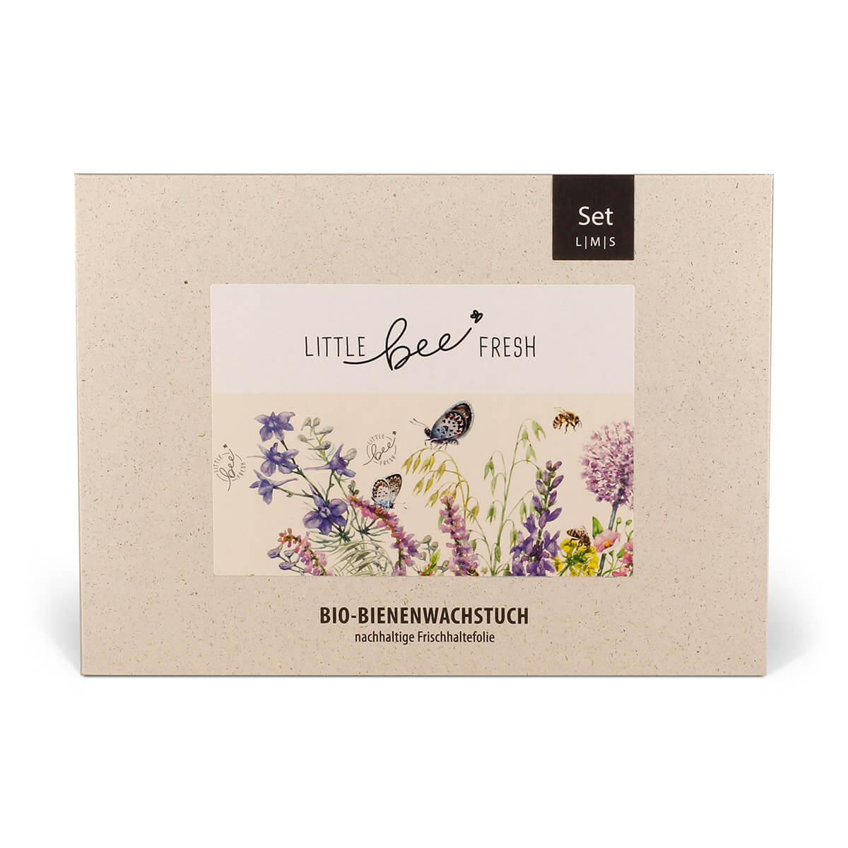 Bio-Bienenwachstücher Starter-Set Bunte Blumenwiese (L/M/S)