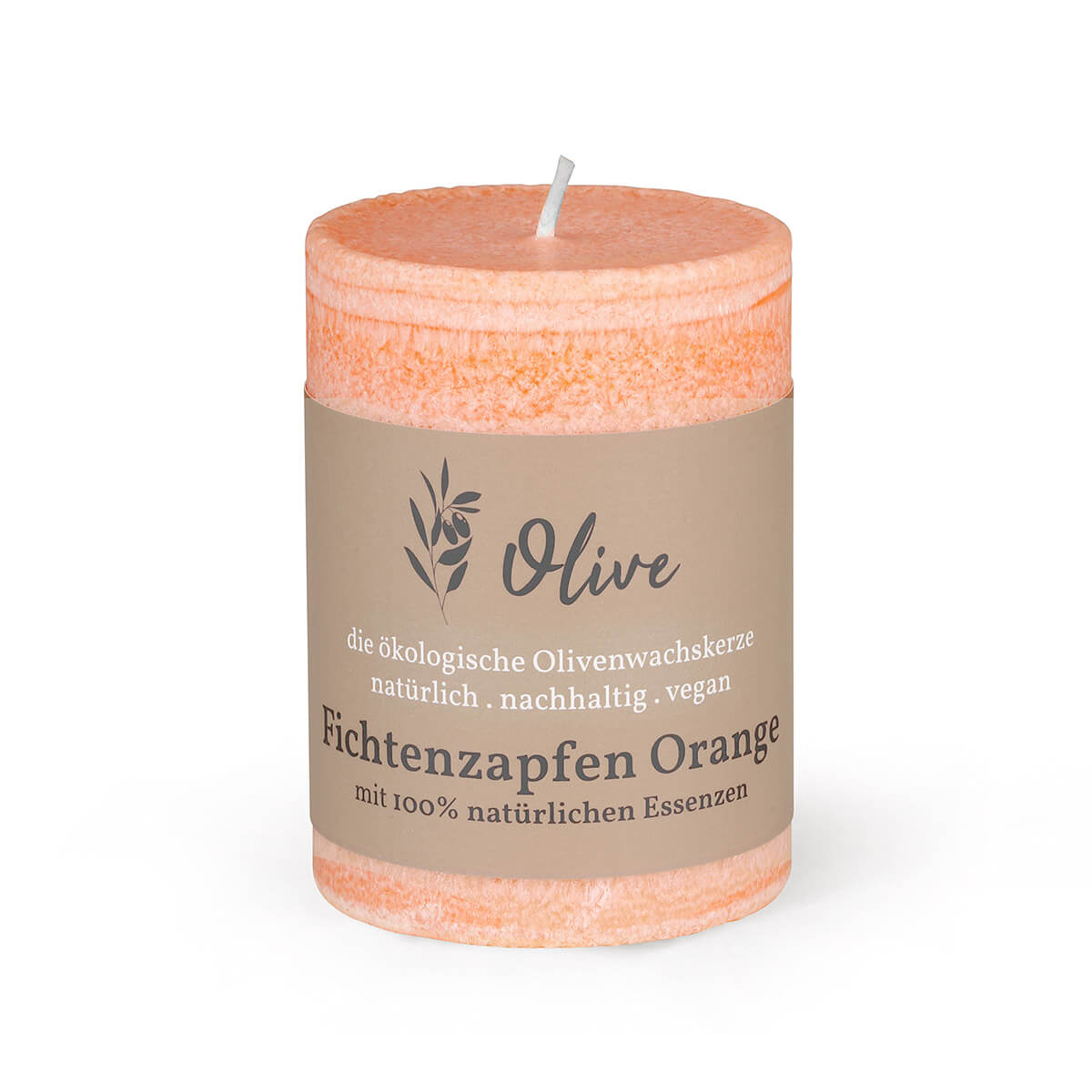 Duftkerze Schulthess aus Olivenwachs-Stearin – 100/65 mm –  Fichtenzapfen – rein natürliche Öle – vegan Duftkerze Olive vegan