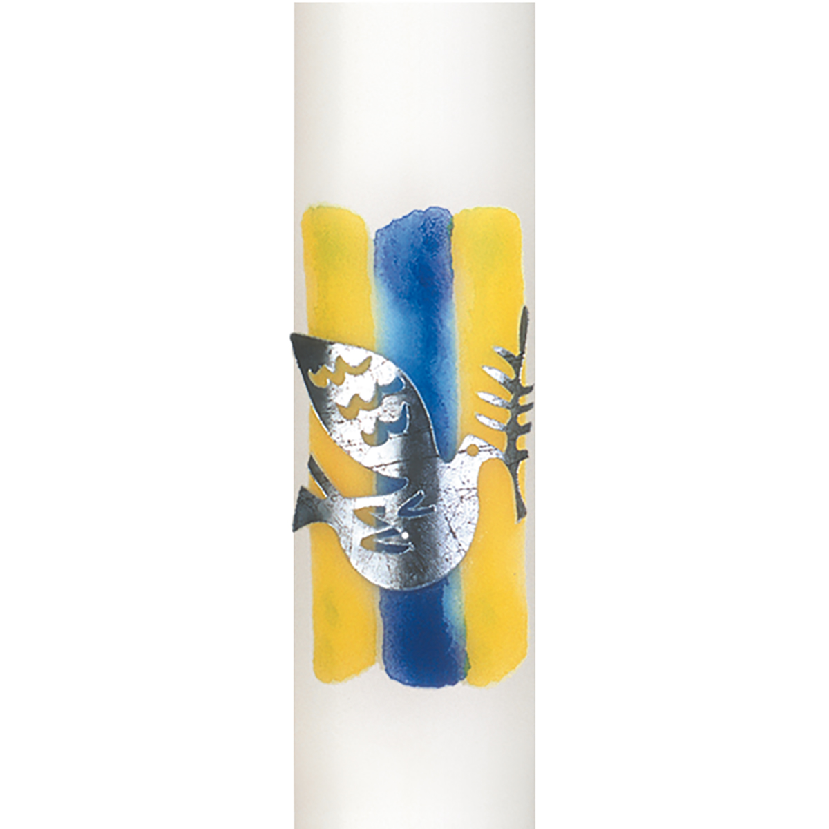 G2641 Glückwunschkerze - Friedenstaube silber