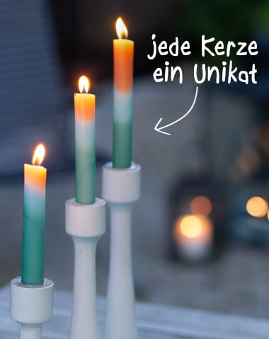 Banner kitschi Dip Dye Kerzen