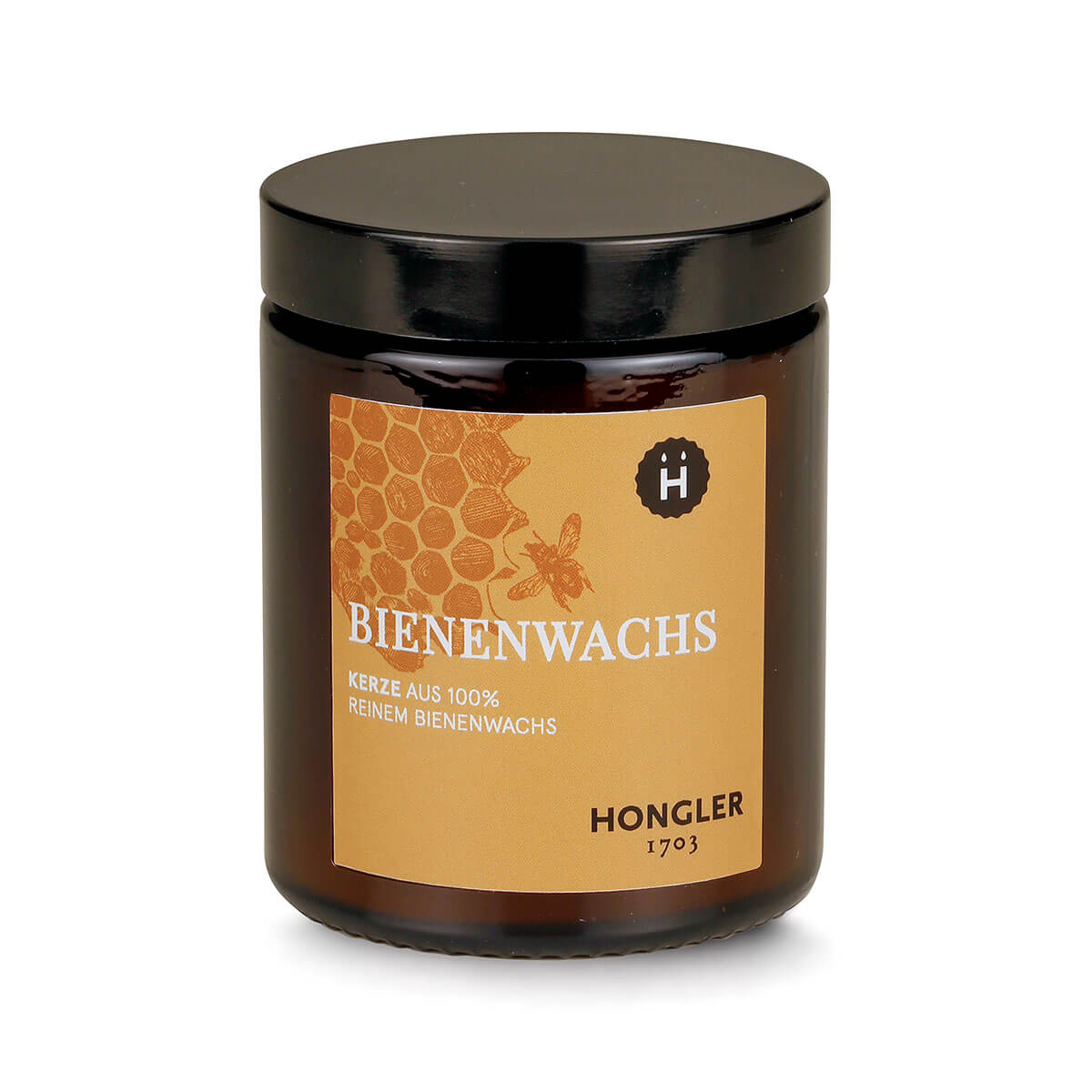 Bienenwachskerze im Apothekerglas – 100% Bienenwachs Bienenwachskerze im Apothekerglas – 100% Bienenwachs