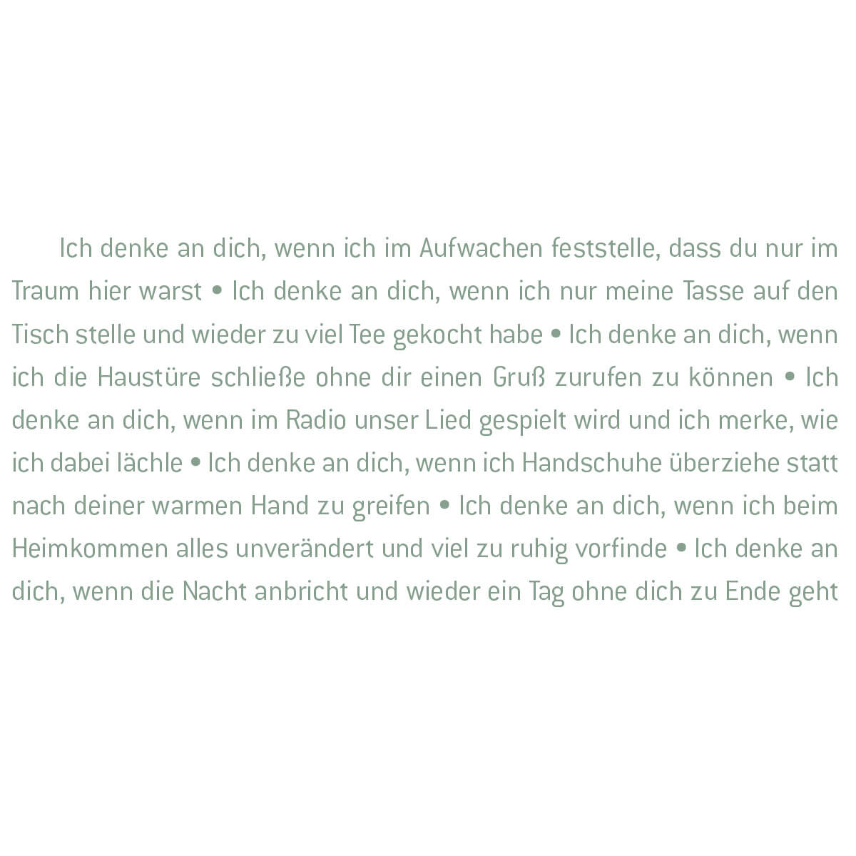 Wortlicht – Ich denke an dich