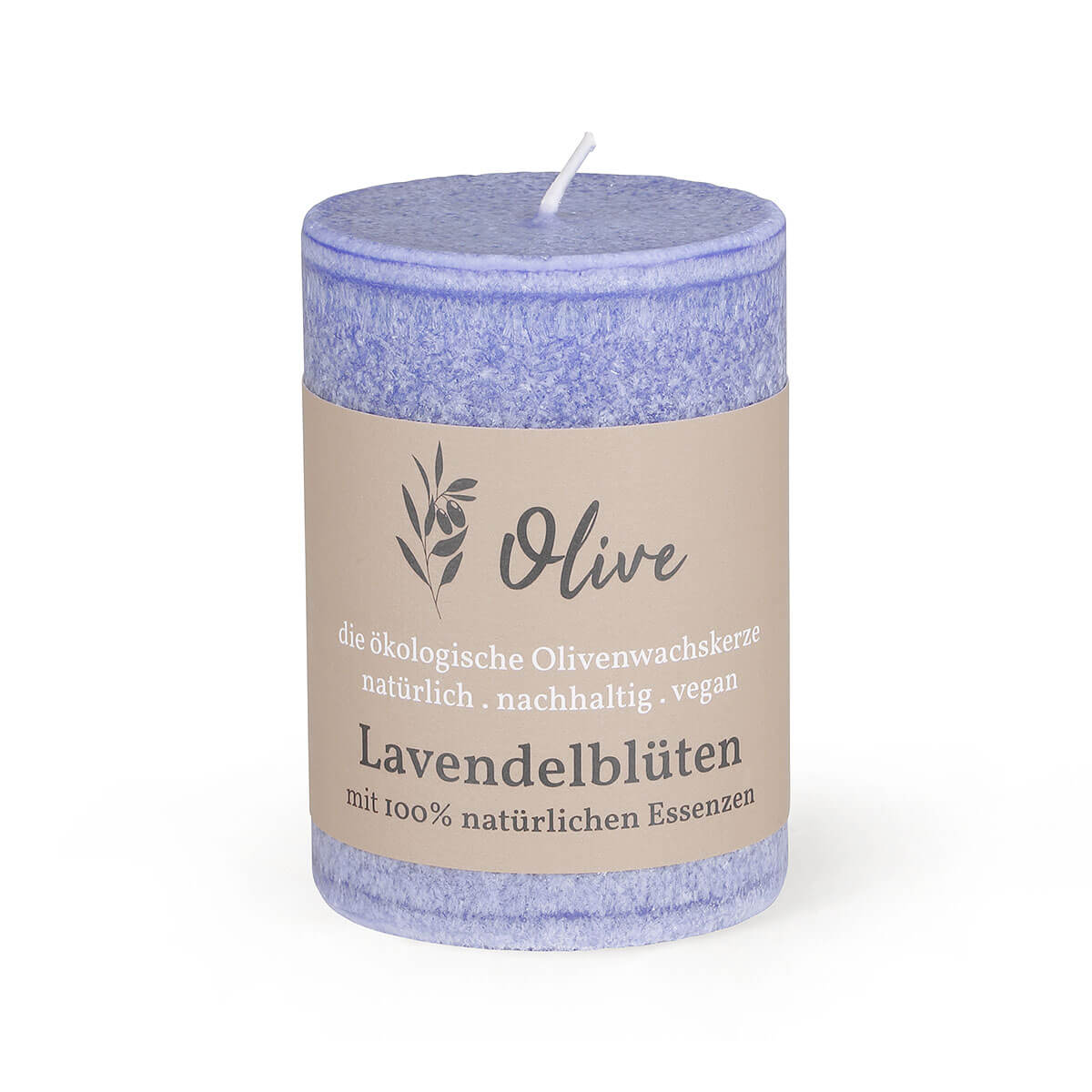 Duftkerze Schulthess aus Olivenwachs-Stearin – 100/65 mm – Lavendelblüte – rein natürliche Öle – vegan