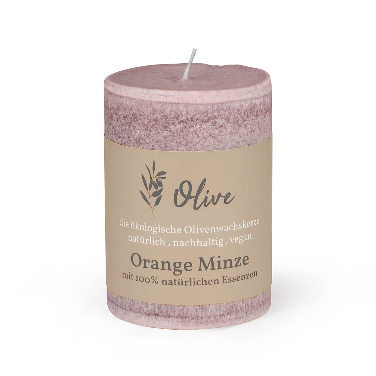 Duftkerze Schulthess aus Olivenwachs-Stearin – 100/65 mm – Orange Minze – rein natürliche Öle – vegan