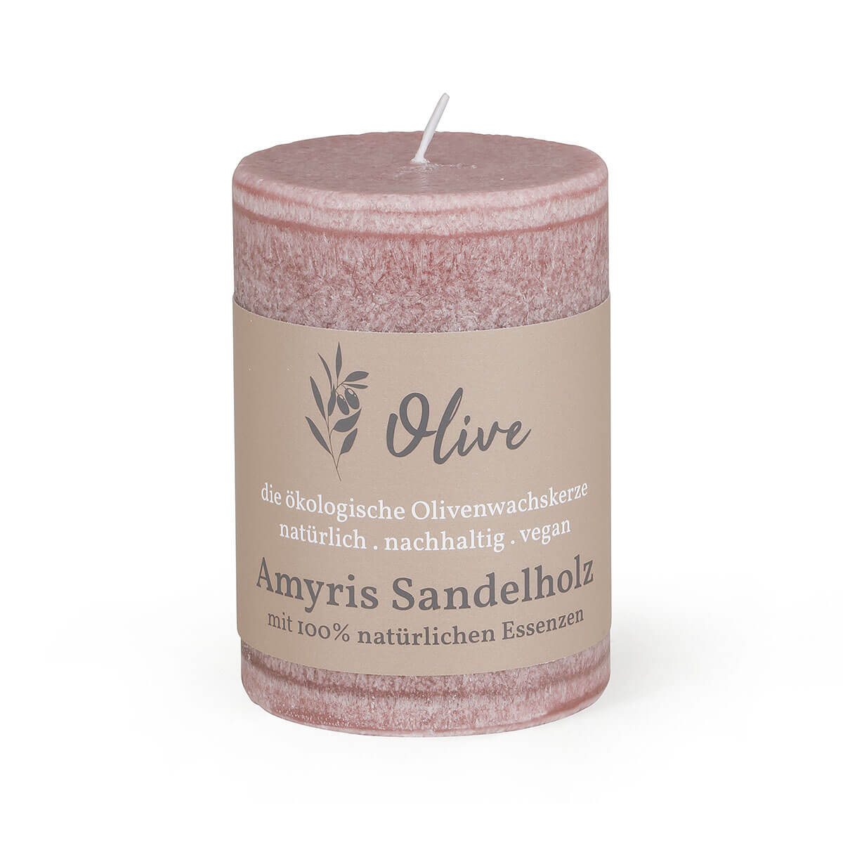 Duftkerze Schulthess aus Olivenwachs-Stearin – 100/65 mm – Amyris Sandelholz – rein natürliche Öle – vegan 