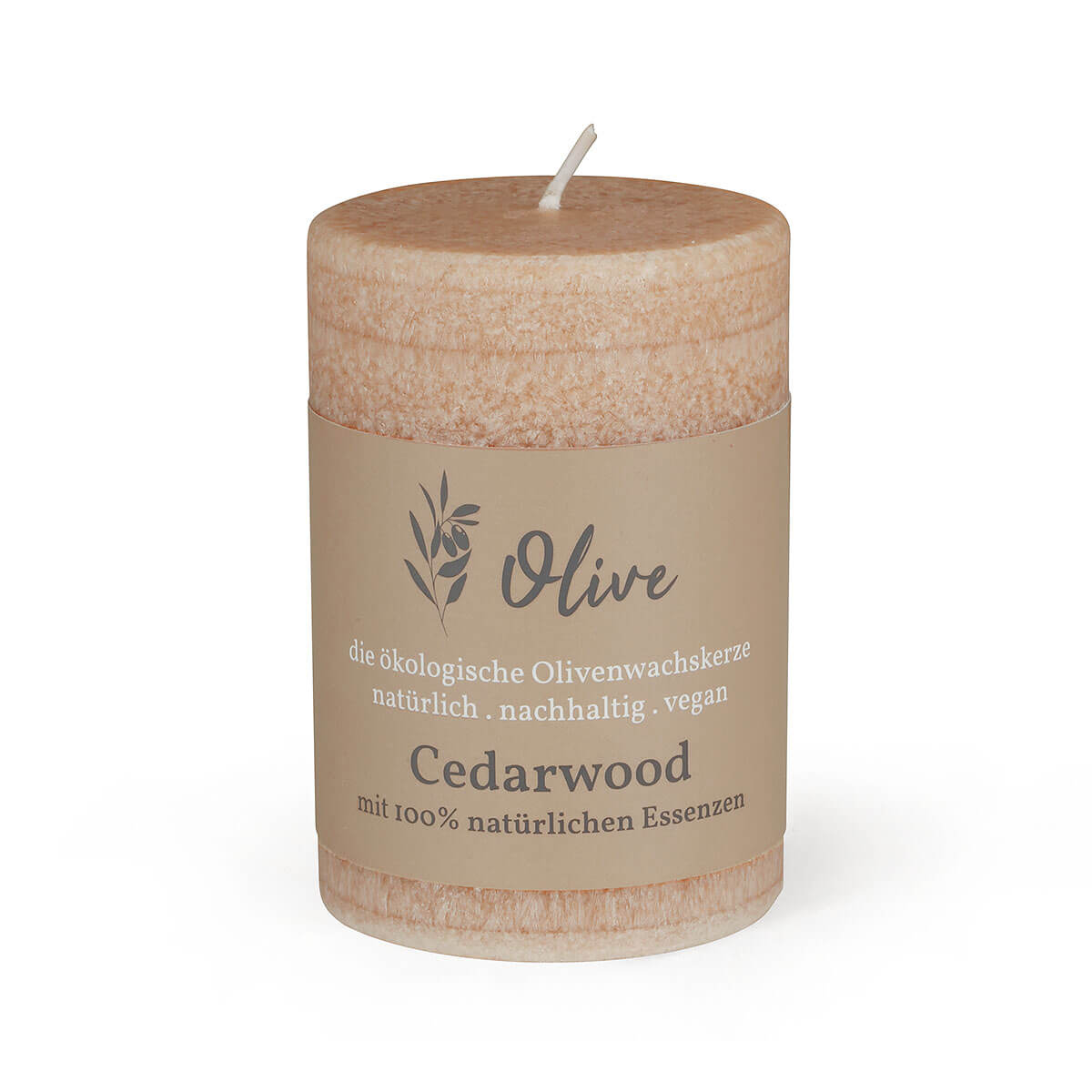Duftkerze Schulthess aus Olivenwachs-Stearin – 100/65 mm – Cedarwood – rein natürliche Öle – vegan 