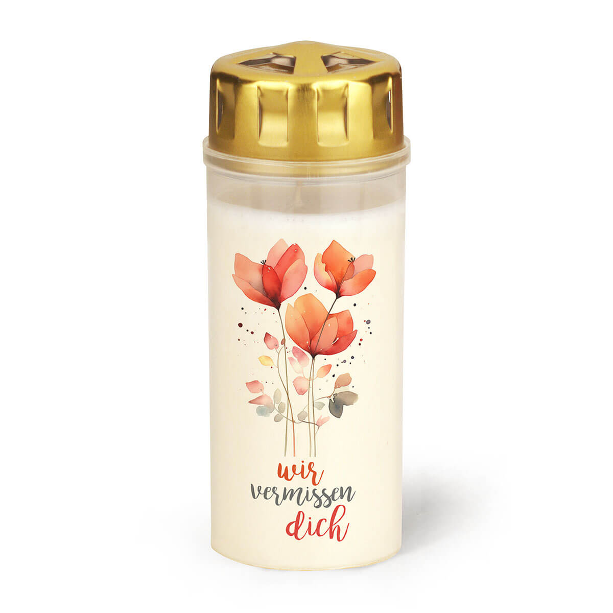 Grabkerzen mit Trauermotiv – Wir vermissen dich Grabkerzen mit Trauermotiv – Wir vermissen dich