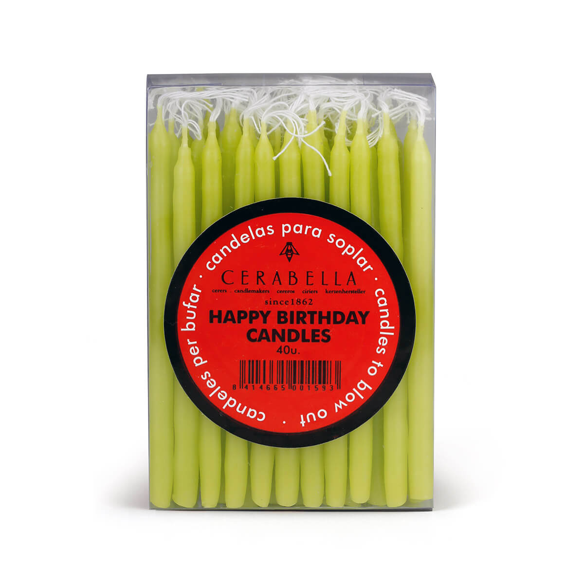 9850-00-A Geburtstagskerzen hellgrün - Pack à 40 Stk