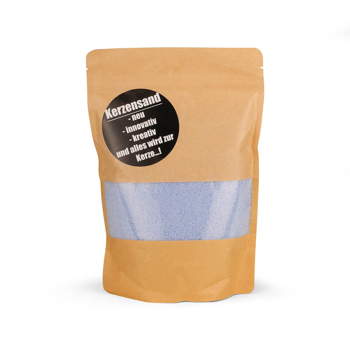 9358-00-A Kerzensand hellblau 400 g mit Docht - Kerzen basteln ohne Wachs schmelzen