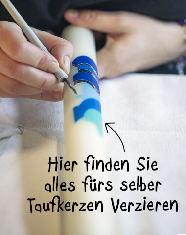 Banner selber Taufkerzen verzieren