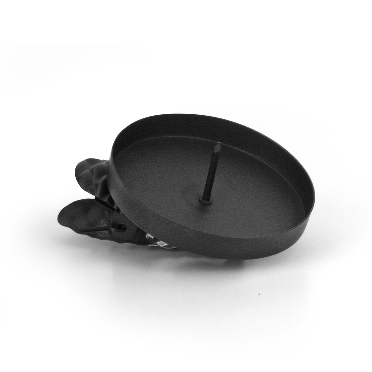 8877-00-A Christbaumkerzenhalter flach mit Dorn - schwarz - Beutel à 8 Stk