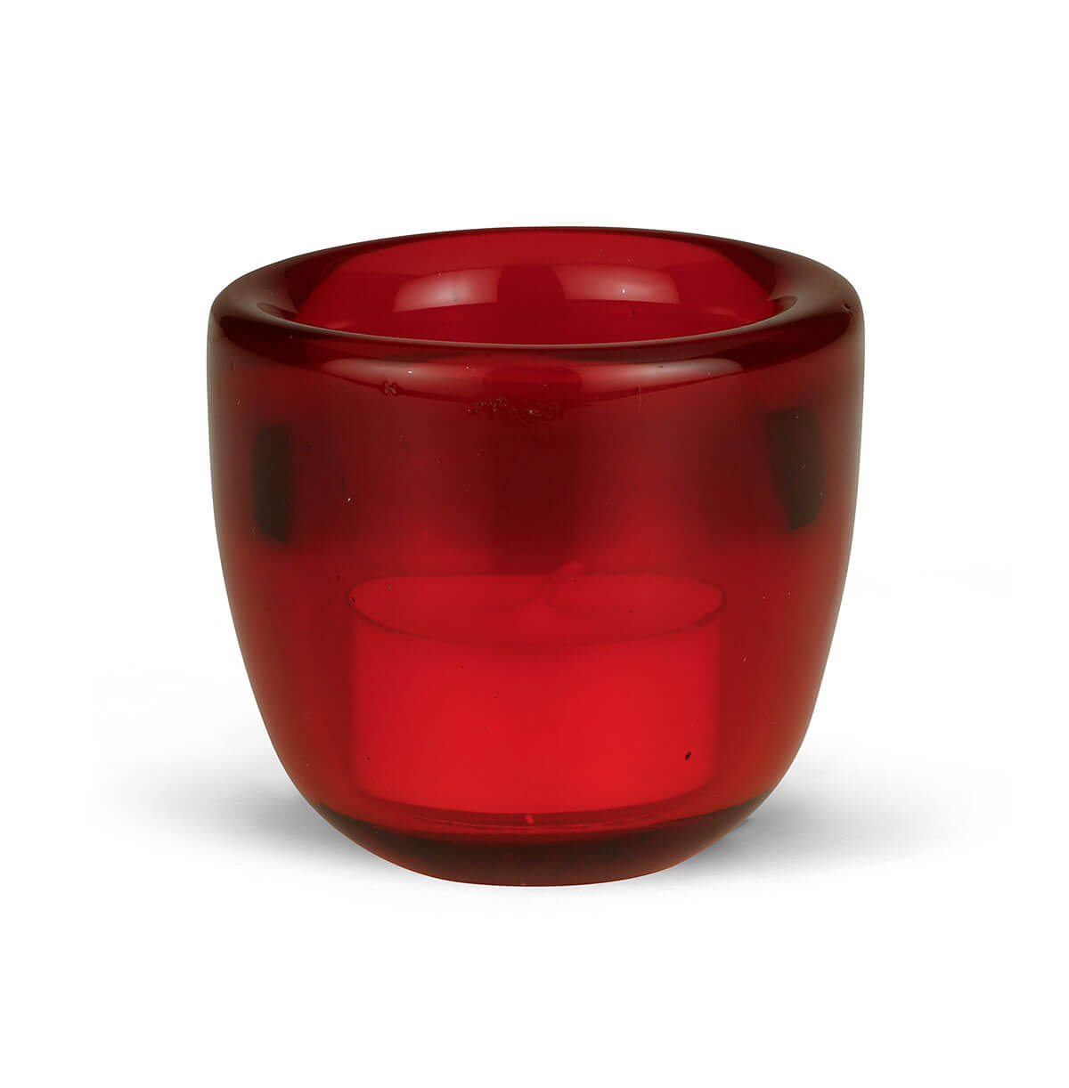 Teelichtglas rot – durchgefärbt – 60/65 mm