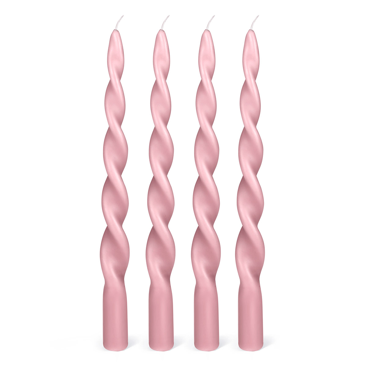 Twisted Candles Rose – Pack à 4 Stück Twisted Candles Rose – Pack à 4 Stück