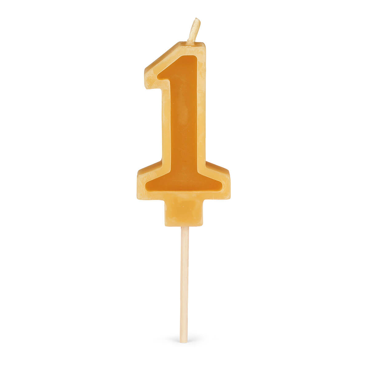 Number 1 candle made from pure beeswax