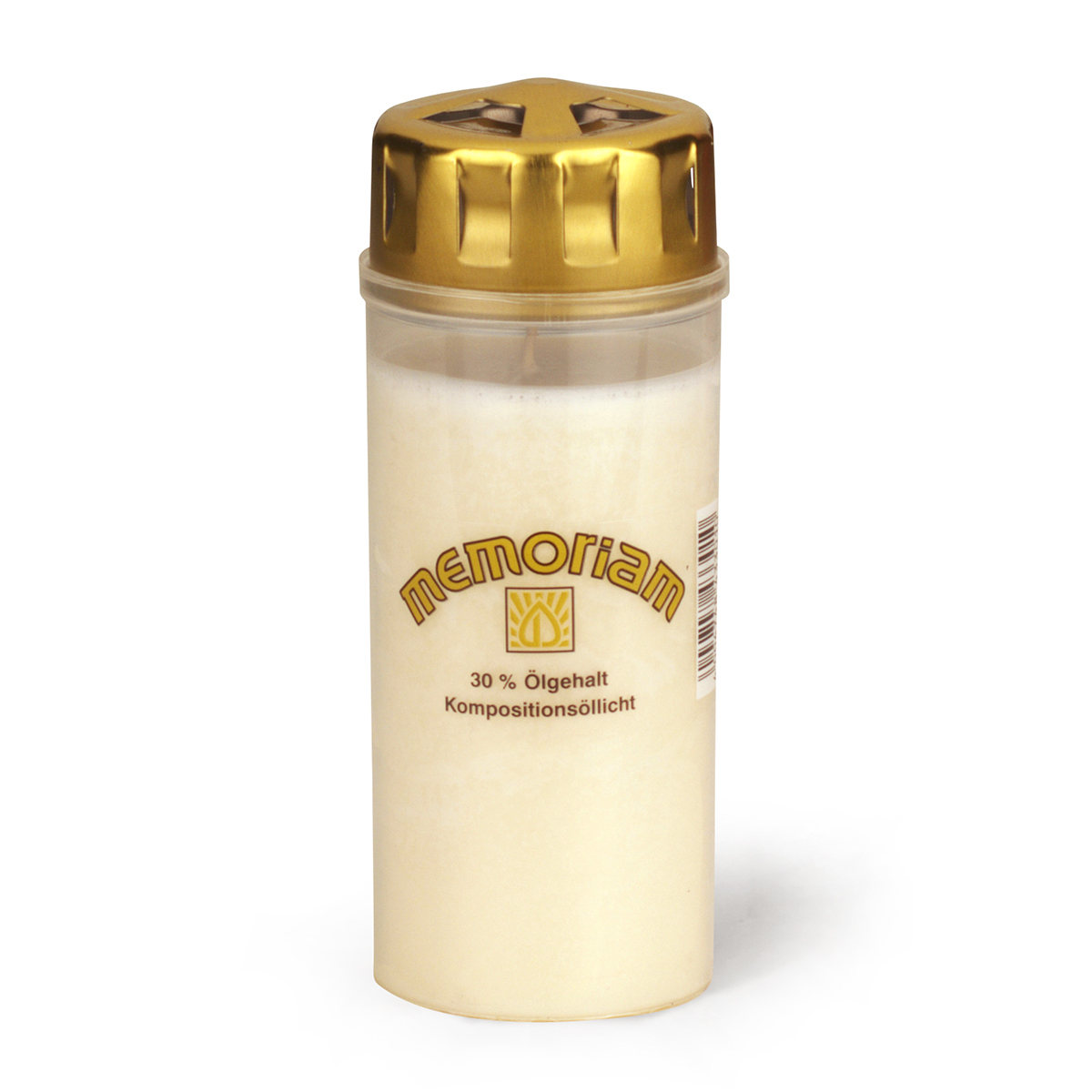 5413-00-A Grablicht mit Golddeckel No. 433 weiss - Memoriam - Brenndauer ca. 4 Tage