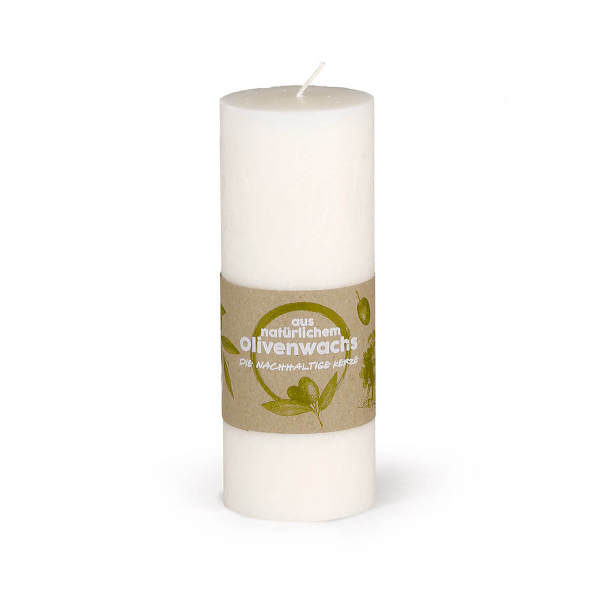 10603-00-A Zylinderkerze aus Olivenwachs Stearin vegan
