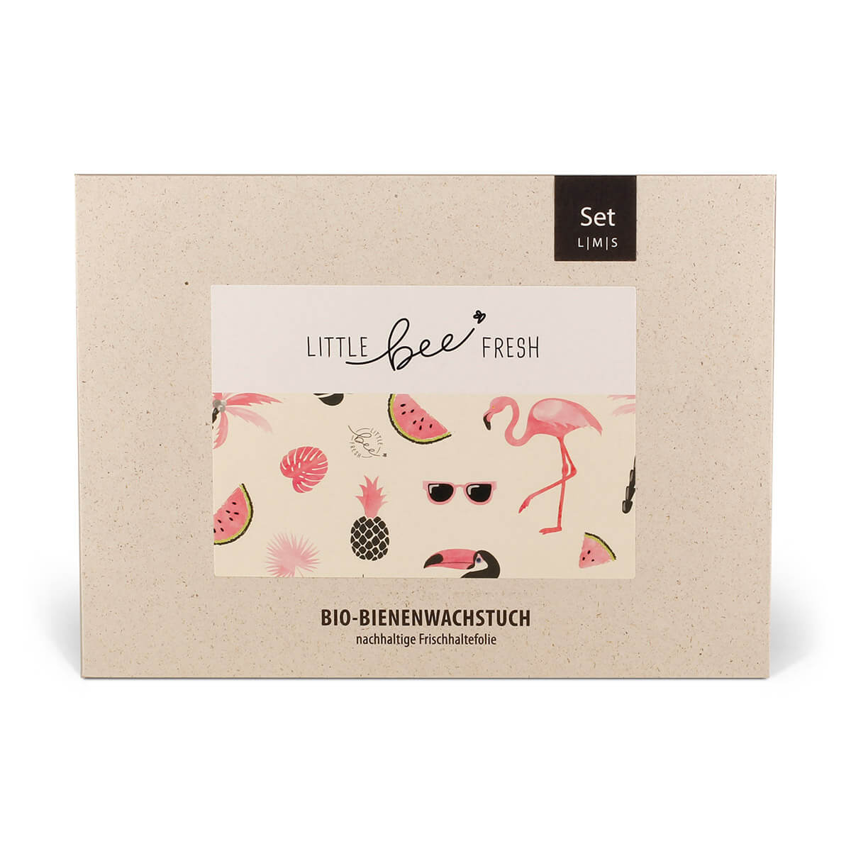 Bio-Bienenwachstücher Starter-Set Flamingo (L/M/S)