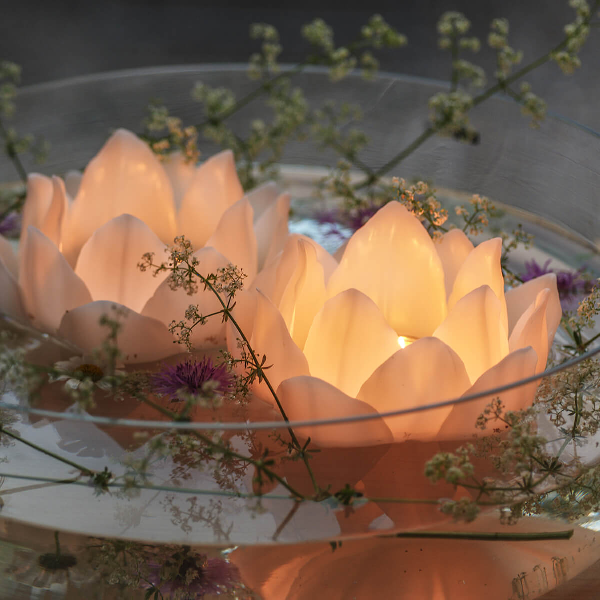 Schwimmkerzen Lotusblüte weiss