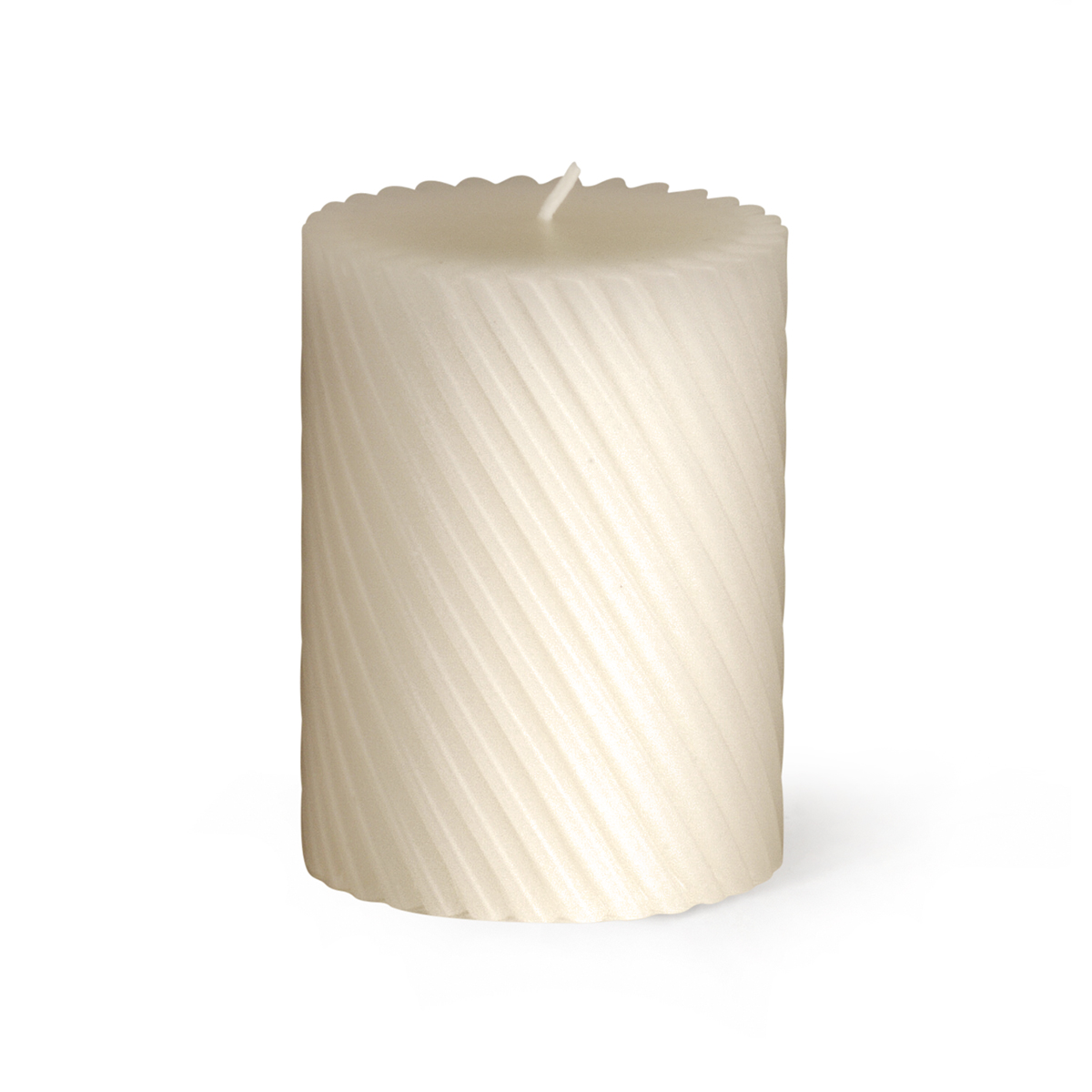 4280-00-A Zylinderkerze 10% Bienenwachs - 100/80 mm - Rillen diagonal fein