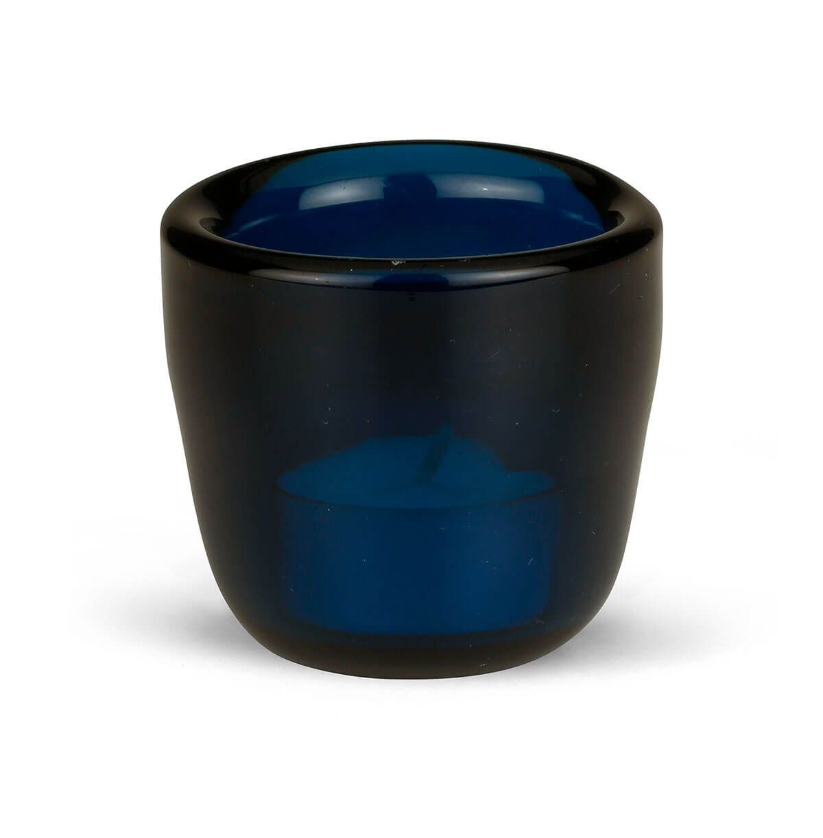 Teelichtglas dunkelblau – durchgefärbt – 60/65 mm