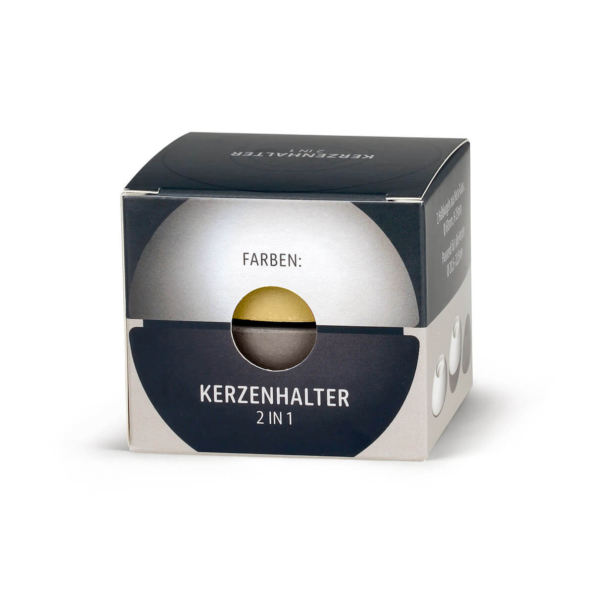 Kerzenhalter 2 IN 1 dunkelgrau-gelb