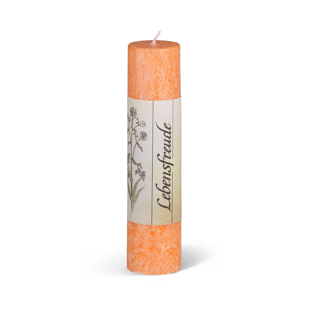 9369-00-A Heilkräuterkerze aus Olivenwachs-Stearin – Lebensfreude – vegan