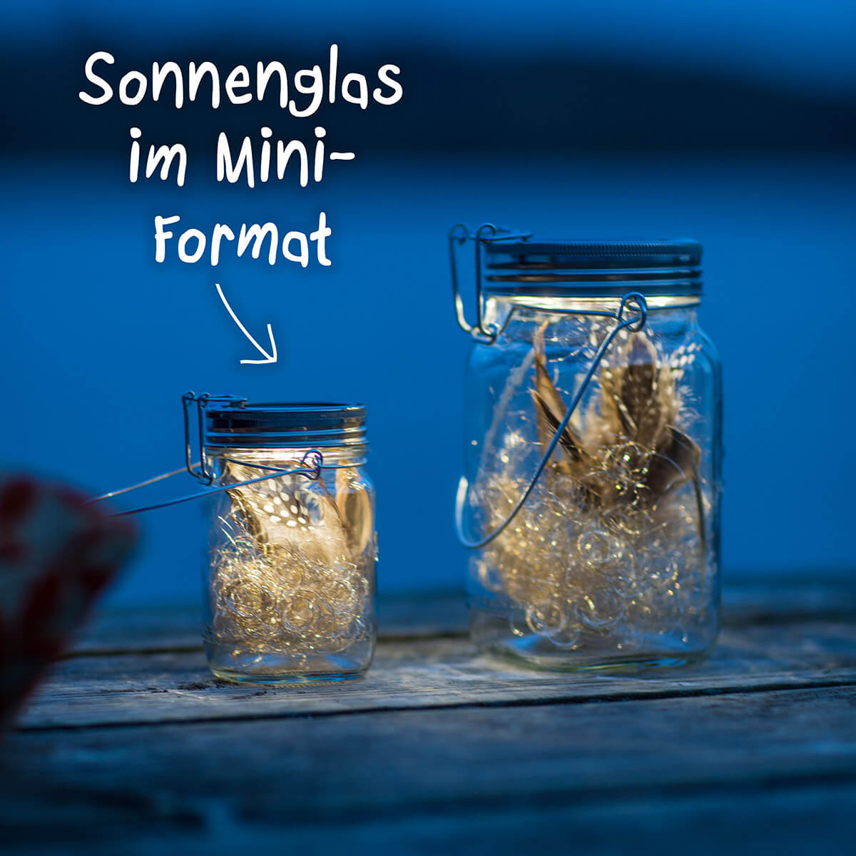 Mini Sonnenglas mit Solarmodul