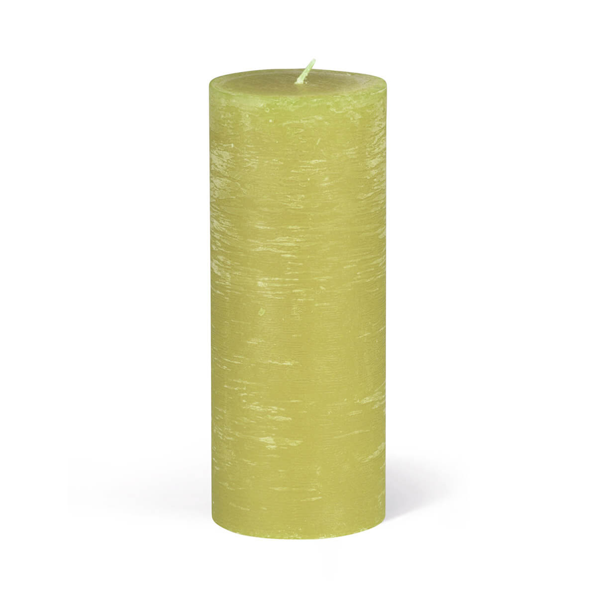 Rauhreifkerzen Zylinder 200/80 mm - in 10 Farben - durchgefärbt - 44 lindengrün