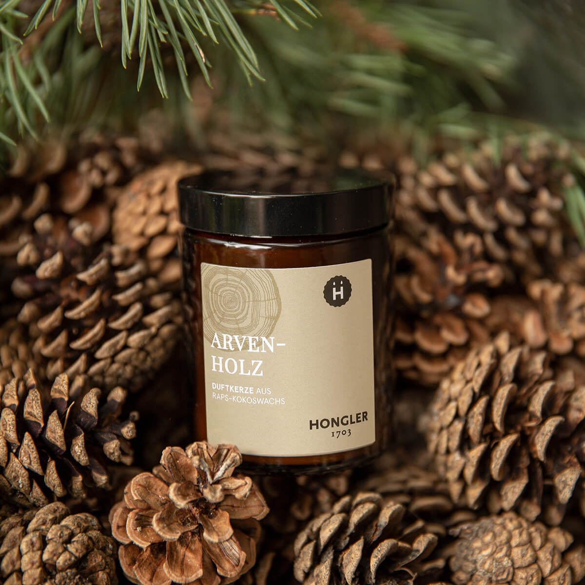10801-00-B Duftkerze Hongler Arvenholz
